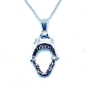 Silver Shark Pendant Necklace
